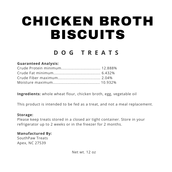 Chicken Broth Dog Biscuits- Personalized